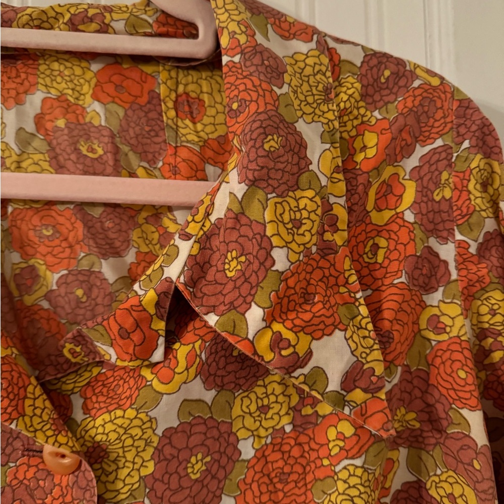 Vintage Retro Mod Handmade Button Down Shirt (L) - image 4